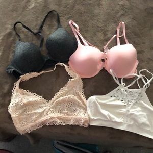 Set of four (4) bras/bralettes